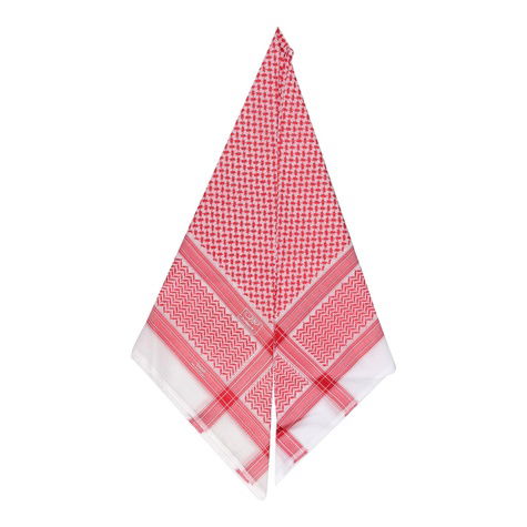  Al Bassam Quality Shemagh Men Head Scarf; White & Red