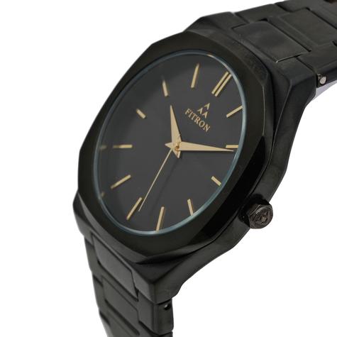  Fitron Stainless Steel Analogue Quartz Watch For Men; 9320M - Black