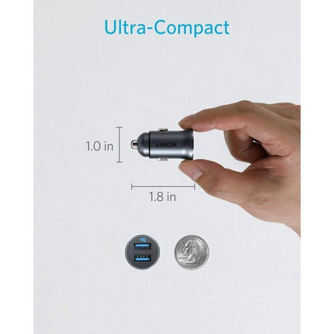  Anker PowerDrive 2-Port Alloy Car Charger; 24W