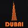  Glow in the Dark Round Neck T-Shirt with Dubai Burj Khalifa Print; Orange